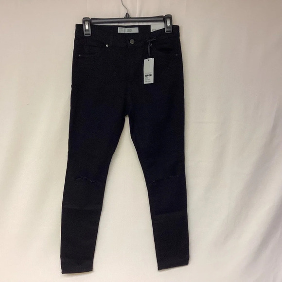 Topshop Jeans Leigh Moto Distressed Ankle Grazer Skinny Grunge NWT Women’s 28W - Picture 1 of 9